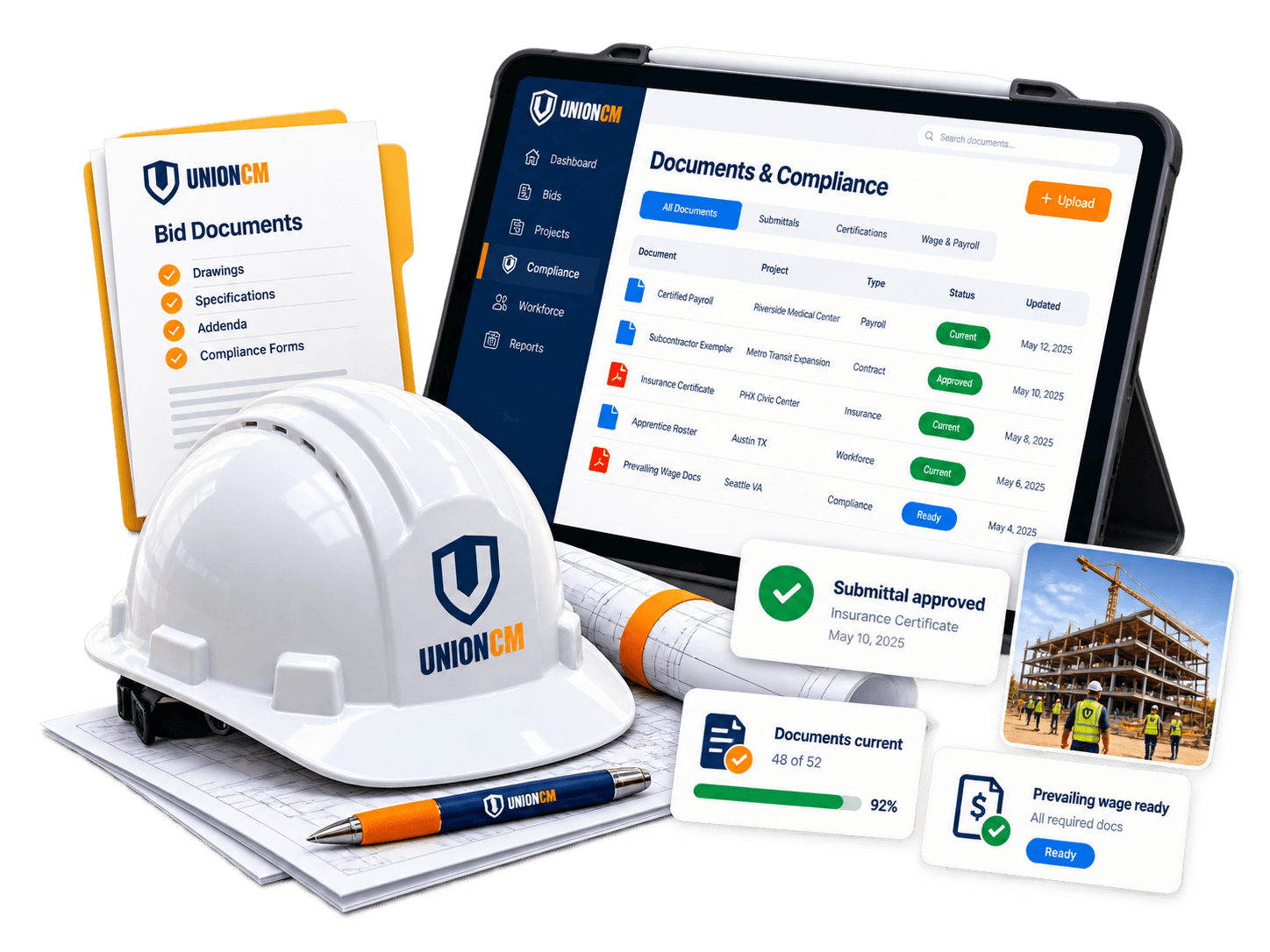 Documents and compliance records in UnionCM
